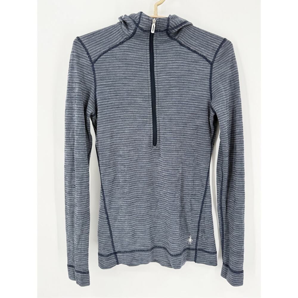 Smartwool Womens 1/4 Zip Hooded Pullover Merino Base Layer Size Small